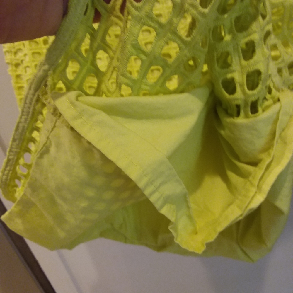 LOFT GREEN Bright Short High Waist Skirt Hollow 4P - Picture 2 of 4